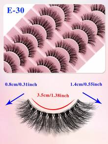 ENCHUW 10 Pairs Natural Look Eye Lashes 3D Clear Band Lashes Wispy Faux Mink Eyelashes Fluffy Fake Eyelashes For Daily Wear - Black - View 2