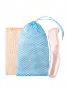1pc Double Pocket Dance Shoe Drawstring Bag, Breathable Mesh Ballet Pointe Shoes Tote Bag
