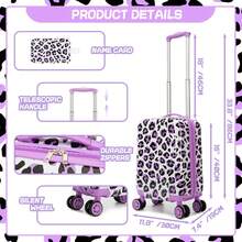 5 件女孩旅行箱套装适合女孩的书包可爱女孩背包 8-10 岁带斜挎包儿童书包套装旅行背包适合小学生背包上学用品（颈枕手柄随机发货）