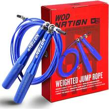 WOD Nation Aluminum Handle High Speed Adjustable Jump Rope For Women And Men - Perfect Skipping Rope For Boxing, Fitness, Workout - 藍色 - 查看 4