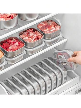 Stainless Steel Airtight Food Storage Container With Lid, Lunch Box, Refrigerator Food Preservation Bowl