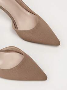 时尚尖头侧镂空性感细跟女式高跟鞋 - 棕色 - 查看 4