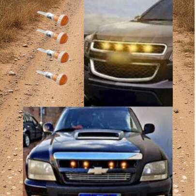 Kit Com 4 Mini Luz Led De Grade Para Camionetes Saveiro S10 Ranger Montana  Suv Pingo F250