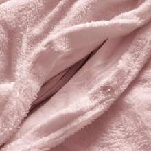 Rose Pink Teddy Fleece Duvet & Two Pillow Covers Set Super Soft - Hibernate Cosy Collection - King Size (230 X 200cm) - View 6