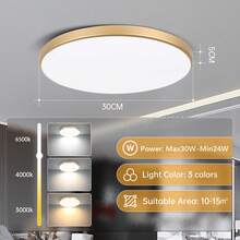 CANMEIJIA 1 件 LED 吸顶灯，大面板，现代嵌入式照明灯具，220V，适用于卧室、客厅、书房、衣柜、厨房、走廊、更衣室、出租房、房间、浴室、仓库、车库、入口 - LED吸頂燈 - 查看 14
