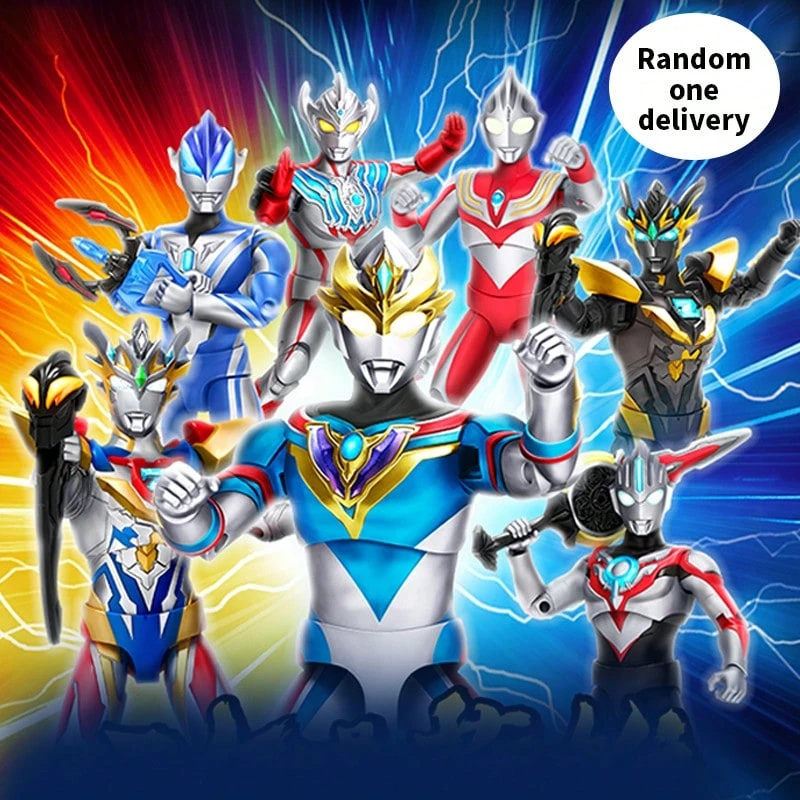 Miniso Scatola cieca della serie Ultraman Hero dinamica, 3a ondata, Ultraman Z, materiale durevole, giunti mobili, ornamento da scrivania (consegna casuale) (1 pezzo)