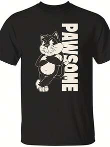 Pawsome Dad Shirt, Gifts For Cat Dad, Cat Dad Shirts, Vintage Cat Dad Shirt, Cat Owner Shirt, Dad Gifts, Fur Dad Shirt, Cat Owner Gift,This Fun Printed Casual T-Shirt Is The Perfect Gift For Valentine's Day/Christmas - 款式9 - 查看 1