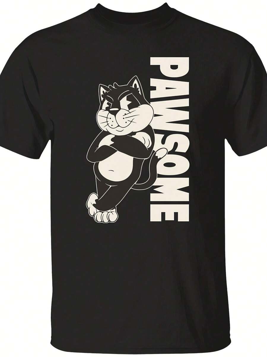 Pawsome Dad Shirt, Gifts For Cat Dad, Cat Dad Shirts, Vintage Cat Dad Shirt, Cat Owner Shirt, Dad Gifts, Fur Dad Shirt, Cat Owner Gift,This Fun Printed Casual T-Shirt Is The Perfect Gift For Valentine's Day/Christmas - 款式9 - 查看 1