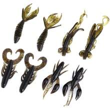 Dioche SeñUelos De Pesca, 25 Unids 3 Colores De Silicona Suave Gusano CamaróN SeñUelos De Pesca De Mar Tackle Jig Wobbler SeñUelos De Pesca(Marrón) - 1 - Ver 4