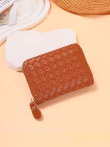 1pc Creative New Fashion PU Leather Woven Accordion Card Holder, Minimalist Compact Portable Card Case With Multiple Card Slots Anti-Theft, Coin Purse, Can Hold Bank Cards, ID Cards, Membership Cards, Driver's License, Business Cards, Tickets, Coins, Keys And Other Items, Suitable As Valentine's Day Gift, Christmas Gift, Classmate Gift, Teacher Gift, Souvenir - Multicolor - View 13