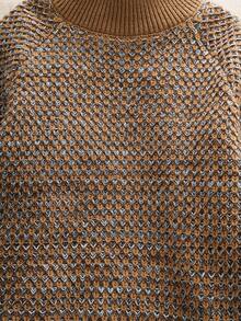 Women Geometric Ombre Knit Pullover Sweater - Long Sleeve Comfortable Knitwear, Suitable For Autumn/Winter | Casual Daily Wear, Soft Fabric - Multicolor - View 5