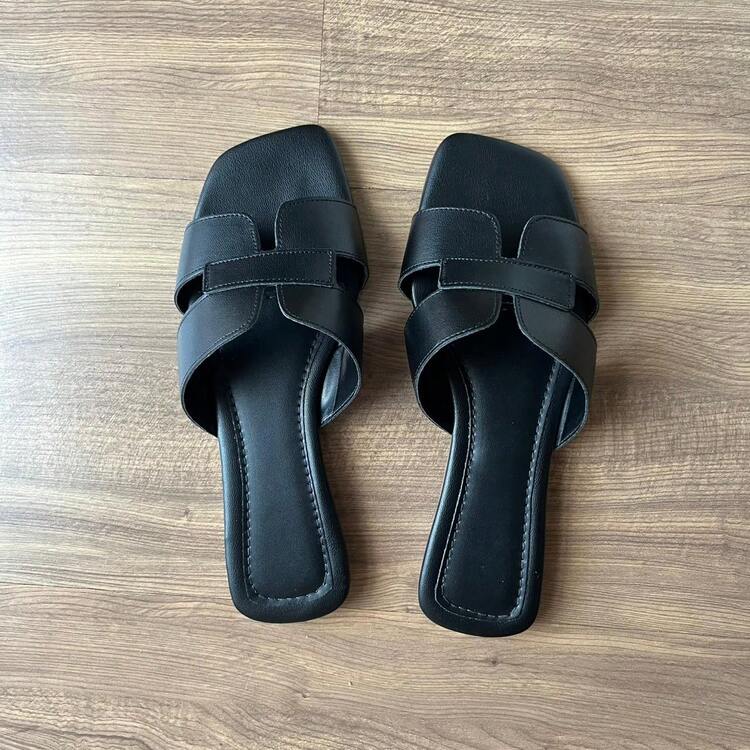 Women's Flat Sandals H Summer Fashion Everyday Special Size - 黑色 - 查看 10