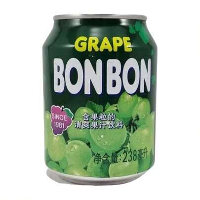Suco Coreano Bebida Importada Refrescante Bonbon com Pedaços Uva Verde Haitai 238ml