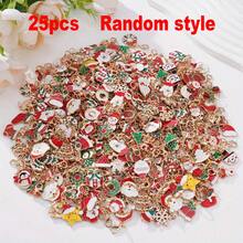 25pcs Random Mixed Christmas Series Metal Keychain, Perfect Practical Design, Various Christmas Gift Hanging Accessories, Ideal Christmas Party Decorations & Small Gifts