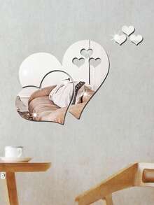 5 Peças Conjunto de Adesivos de Parede em Espelho 3D em Formato de Coração, Adesivos Autoadesivos de Acrílico em Formato de Amor para Decoração do Dia dos Namorados, Casamento, Aniversário, Decoração Doméstica, Decoração de Parede do Quarto Mais Vendida, Espelhos de Acento da Sala de Estar, Adesivos de Parede para Casa. Dourado/Prata/Preto/Vermelho Reflexivo Removível - 5 Tamanhos de Corações Interligados com Película Protetora, Descolar e Colar para Decoração da Casa, Papel de Parede, Espelhos de Parede, Pinturas Decorativas, Arte de Parede em Espelho, Ideia de Presente Campeão para Casais