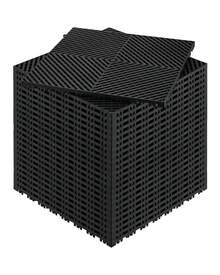 Parking Pad - 15,7 * 15,7 pouces noir 24 pièces 0,75 pouces - Voir 8