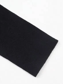 ii Women's High Neck Raglan Sleeve Fitted Striped Knit Pullover Sweater Black - Black - View 4