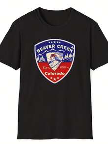 Beaver Creek Colorado Uni T-Shirt Gift Softstyle Ski Skng CO Souvenir,This Fun Printed Casual T-Shirt Is The Perfect Gift For Valentine's Day/Christmas - 款式2 - 查看 1