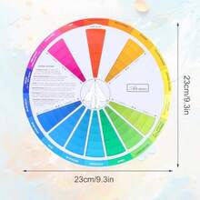 Color Wheel Chart Artists Color Mixing Matching Tools Paint Color Theory Wheel Creative Blending Board For Art And Makeup - Multicolor - View 2