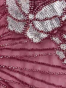 Women Y2k Fairy Sequin Butterfly Cami Tops Sleeveless Spaghetti Strap Mesh Sheer Crop Tank Tops See Through Camisole Summer Slim Fitted Shirt Vintage Aesthetic Clothes 2000S Streetwear - 酒紅色 - 查看 5