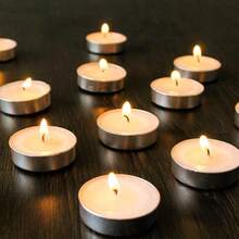 50/20/10 cây nến tròn nhỏ, 6 đế nến thủy tinh, hoàn hảo cho các bữa tiệc sinh nhật và tạo không khí lãng mạn không khói. Nến tealight và nến nhỏ cũng thích hợp để trang trí đám cưới, ngày lễ và các bữa tiệc. - Nhiều màu - Xem 3