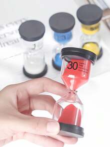 1/6 unidades de cronômetros coloridos requintados, enfeites de mesa para escritório, cronômetros de aprendizagem para escritório de 1 minuto/3 minutos/5 minutos/10 minutos/15 minutos/30 minutos, cronômetros de areia para artesanato em sala de aula, casa e escritório (cor aleatória)