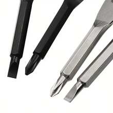 2 Piece Portable Screwdriver, Portable Multifunctional I-Beam Screwdriver - Flat Blade Screwdriver Screwdriver With Key Ring For Everywhere - Black - View 2