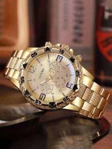 1pc Classic Minimalist Business Quartz Watch With Steel Strap, Stylish Design Suitable For Birthday Gift, Year-End Promotion - Multicolor - View 9