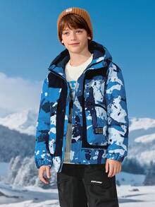 Balabala BalaOne Kids Boys Down Jacket, Winter 2025 Warm & Water-Resistant, Layered Look