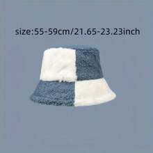 Colorblock Bucket Hat, Fashionable & Fresh, Thermal Lined, Breathable, Warm, Suitable For Autumn/Winter, Large Head Circumference, Flattering - Multicolor - View 10