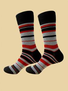 Men's Classic Striped, Polka Dot, Square Pattern Gentleman Socks, Flat Socks, Casual Socks, Mid-Calf Socks, Ankle Socks, All Season