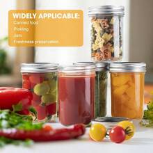 SKOCHE Mason Jars 8 Oz 24 Pack Half Pint Canning Jars With Regular Airtight Lids And Bands Small 8oz Glass Jars With Lids Ideal For Fermenting Pickling DIY Decors Fruit Preserves Jam Jelly - Smooth 8 oz - 查看 5