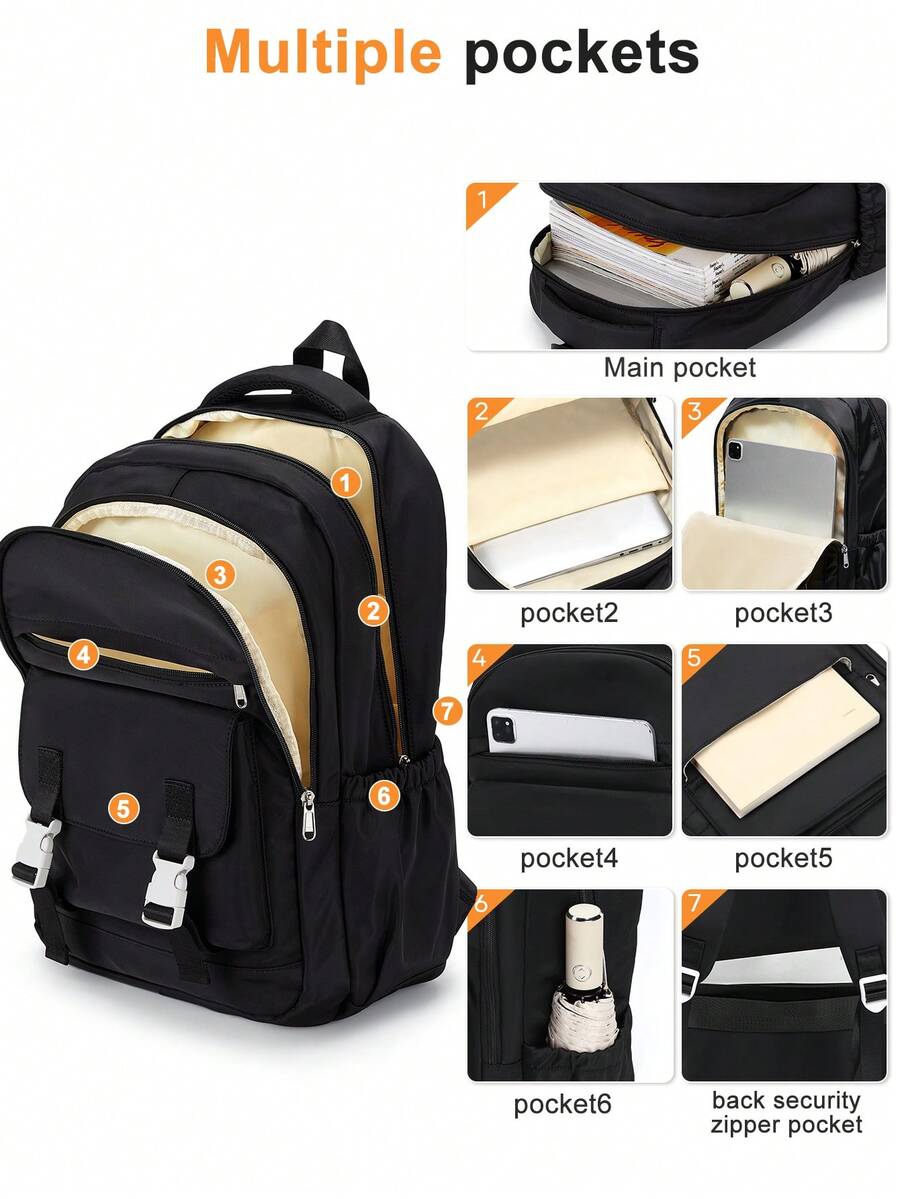 15.6" Laptop Backpack, Casual Travel Backpack Suitable For Teenagers And Students, Adjustable Shoulder Straps, Multi-Pocket Design, Commuter Backpack, Outdoor Backpack, Random Assortment Of New And Old Styles