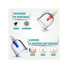 24/18/12/6pcs Professional Cupping Massage Set, With Manual Pump, High-Quality PS Material, Vacuum Suction Cup, Upgraded Thick Sealing Design, Reduce Fat, Better Effect, Relieve Muscle, Ideal Body Massage Set For Home, Yoga, Beauty, Holiday Party, Christmas Gift