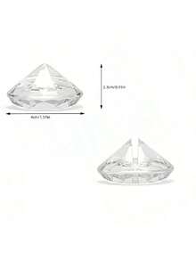 3/10pcs Elegant Acrylic Diamond Table Card Holders, Transparent Resin Table Number Plate Stands, Perfect For Wedding Decor, Party Decor, Room Decor And Home Decor - Multicolor - View 11
