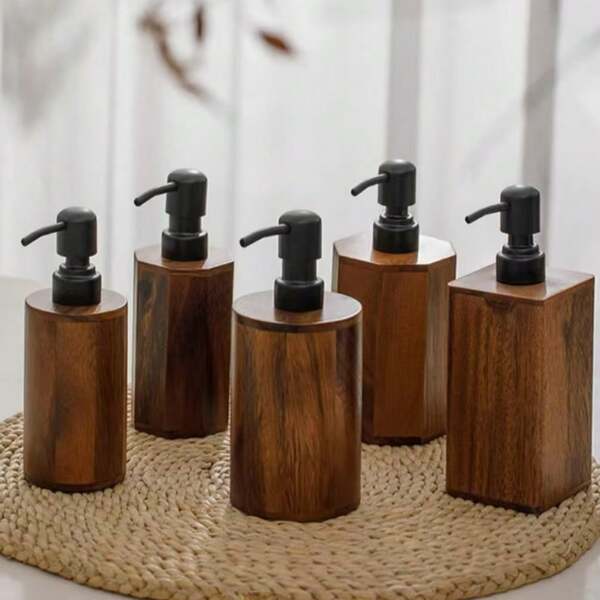زجاجة خشبية صلبة لتوزيع المرطبات بضغط اليد، زجاجة معقم اليدين، هدية وديكور
