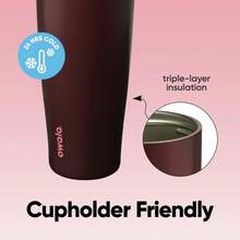 Tumbler Insulated Stainless Steel Bottle With Built-In Straw And Side Handle, Travel, Work, School, And Sports, 40oz,, Leak Proof, Black Cherry - Kem trái cây có ga - Xem 10