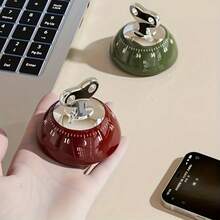 1个60分钟磁性厨房定时器，带响亮闹铃 - 无需电池，耐用塑料机械烹饪定时器，适用于烘焙、烤制和烧烤，易于读取的红色指针和透明玻璃盖，紧凑设计，适合家庭和专业厨房使用