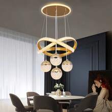 4-Head Acrylic Round Ball Pendant Light, Modern Minimalist Design, Suitable For Dining Room, Bedroom, Living Room, Corridor, Ceiling Light - Multicolor - View 5