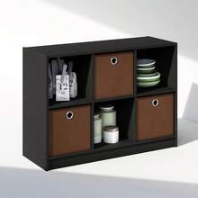 Cubic Multipurpose Clothing Closet Storage Organizer Shelf With Bin Drawers 6-Cube For Efficient Wardrobe Organization Americano/Medium Brown Color Ideal For Bedroom Closet Or Home Storage Solutions - 美式咖啡中棕色 - 查看 1