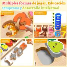 OYANIA 6 en 1 Juguetes Montessori Secuenciación de Cuentas,Clasificación y Apilamiento,Juego de Forma para Educativos,Juego de Pescar para Niños,Juguetes Divertidos para Bebes Digital(Versión Pesca) - D - Ver 8