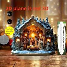 Elegant Acrylic Nativity Scene Plaque With Stand - Ideal For Desk & Living Room Decor, Perfect Birthday Or Christmas Gift, For Christmas