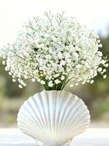 12/6pcs Artificial Baby's Breath Flowers, White Baby's Breath, Wedding Decor, Stem Bouquet, Realistic Touch, Suitable For Home & Office Decor, Flower Arrangement, Artificial Center Piece, Outdoor Garden & Yard Decor, Wedding Birthday Bride Gift Party Decoration - White - View 5
