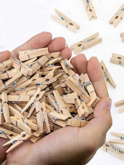 10/50/100 piezas Mini Pinzas de Fotos, Pinzas de Madera Natural, Adecuadas para Pinzas de Fotos, Decoración de Manualidades, Pequeñas y Exquisitas, Pinzas Miniatura de Madera, Aplicables para Exhibición de Manualidades, Colgar Ropa, Pinturas Decorativas, Fiestas de Cócteles, Bodas, Decoración de Habitaciones