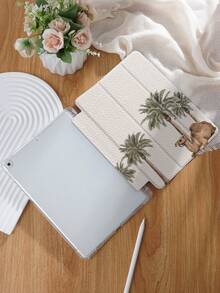 Kingsung Ốp bảo vệ máy tính bảng kiểu Trung Đông với họa tiết cây chà là và lạc đà, tương thích với iPad 9.7/10.2/10.5/10.9/12.9/Pro 11 (thế hệ thứ 10), Galaxy Tab S6 Lite 10.4", Kindle Paperwhite thế hệ thứ 12 (2024), Kindle 2022 (thế hệ thứ 11), mềm mại, chống sốc, chân đế thông minh/chức năng tự động bật/tắt màn hình. - Đen và trắng - Xem 2