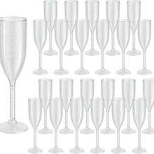 Amber Plastic Champagne Flutes Set Of 48, Plastic Champagne Glasses For Wedding,Reusable Acrylic Goblets For Parties Christmas Bar Anniversary Event Drinks - Sáng bóng và trong suốt - Xem 1