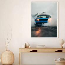 1pc Racing Car Posters Super Handsome Photos Car Canvas Painting Challenger Wall Art Aesthetic Cool Living Room Decoration Posters Canvas Painting Wall Arts Room Home Decoration Unframed - Multicolor - View 1