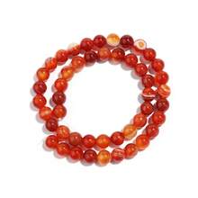 1 件天然红条纹玛瑙珠串，4/6/8/10/12 毫米时尚手工 DIY 散珠，适用于手链、项链、珠宝、手机链、钥匙扣 - 紅色條紋瑪瑙 - 查看 11