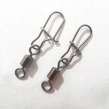 50pcs 8-Shaped Rings Reinforced Snap Swivels Suit, 2/4/6/8/10 Size Fishing Lure Quick Connector Accessories