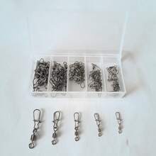 50 piezas Anillos en forma de 8 Reforzados Giratorios Rápidos, Accesorios de Conector Rápido de Señuelos de Pesca de Tamaños 2/4/6/8/10 - Negro - Ver 5